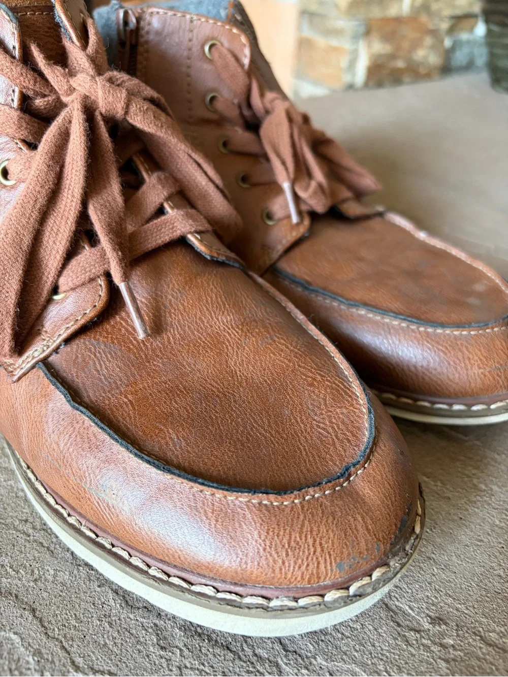 Kids Lace-Up Ankle Boots with Cozy Collar, size 5M, Nordstrom Rack